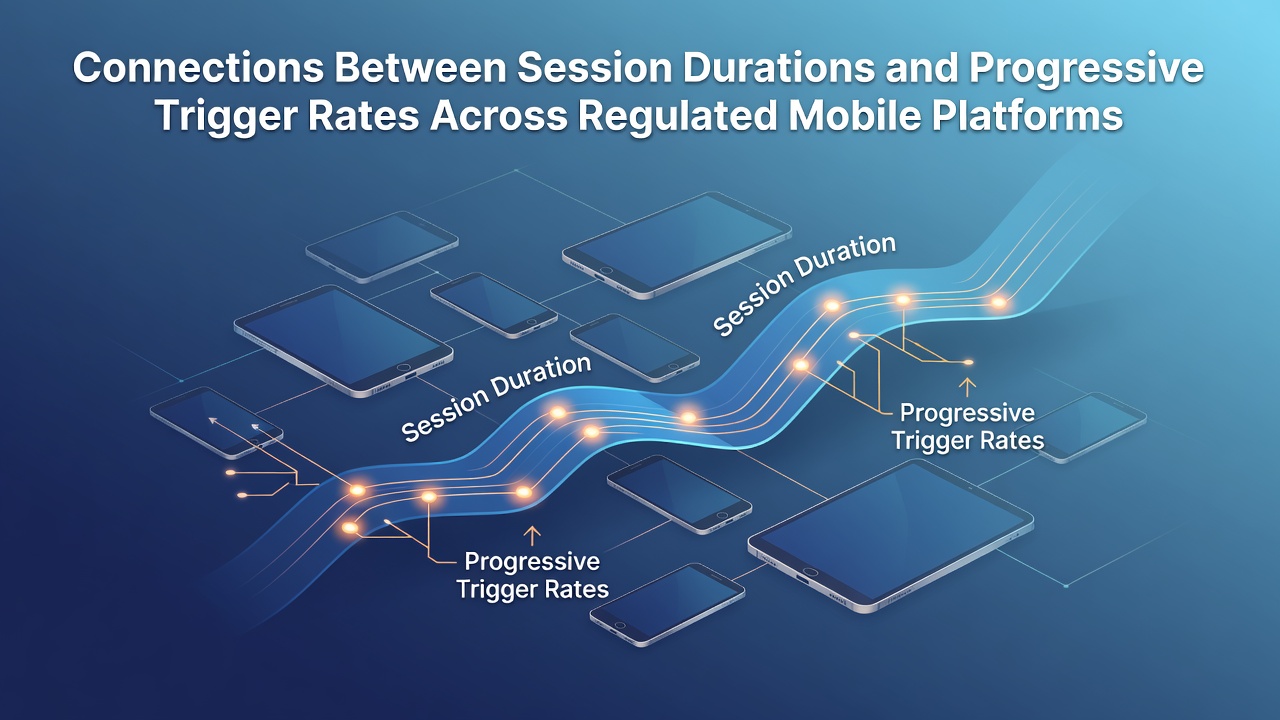 Mobile device displaying progressive slot interface with session timer overlay