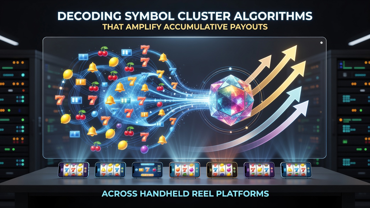 Close-up view of cascading symbol clusters triggering accumulative multiplier displays on a smartphone screen