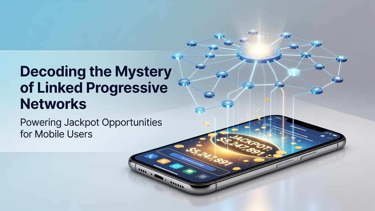 Mobile screen displaying a growing progressive jackpot connected through linked networks in Britain