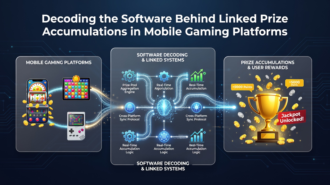 Backend server architecture diagram for progressive prize linking in mobile platforms