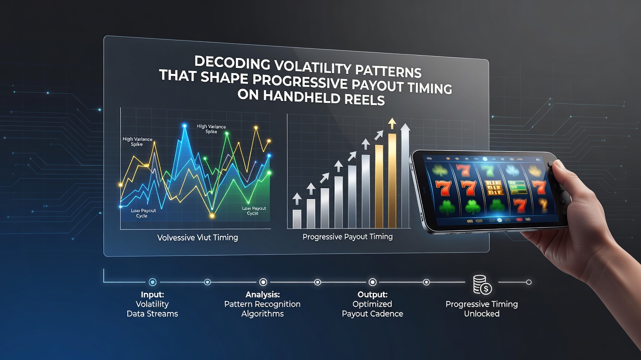 Mobile slot interface displaying volatility indicators and progressive jackpot meters on a handheld device