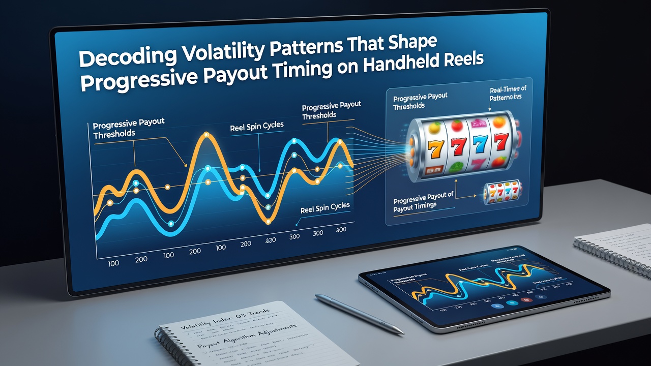 Graph illustrating volatility patterns and progressive payout timing across different mobile slot sessions