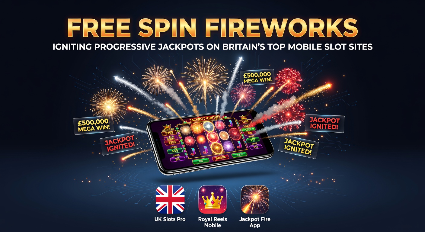 Vibrant fireworks exploding over a mobile slot screen displaying free spins and a glowing progressive jackpot meter