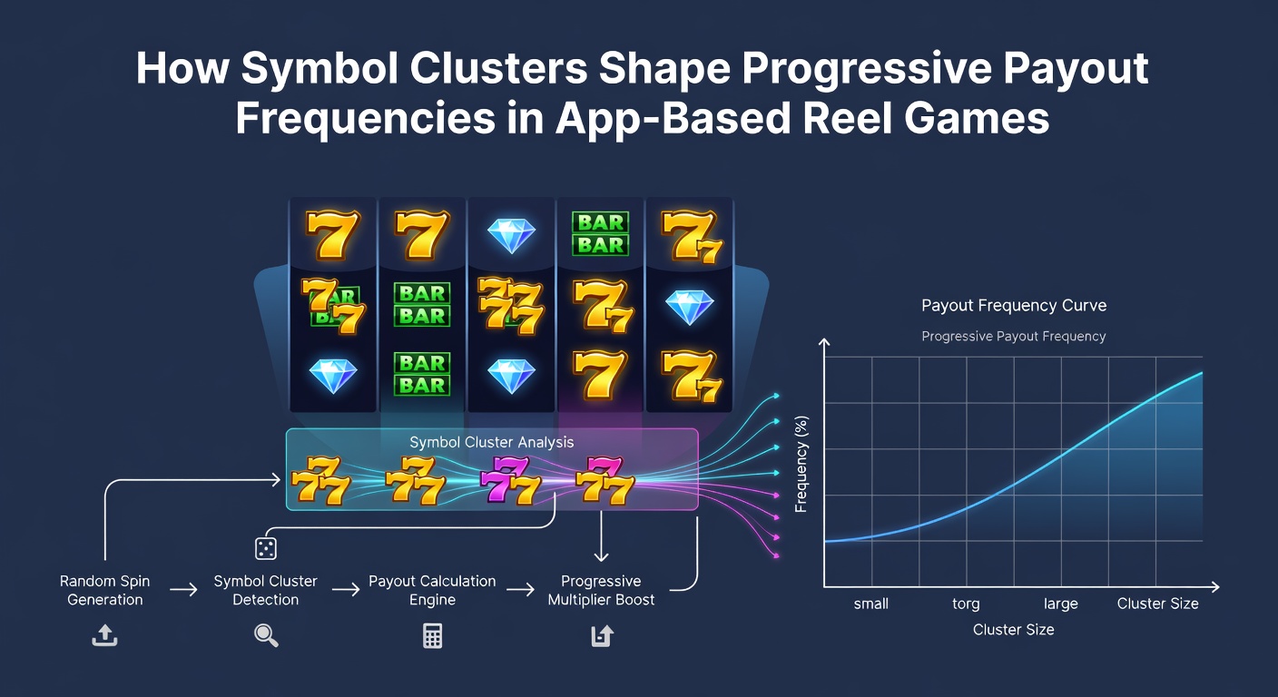 Detailed view of cluster symbols triggering progressive features on app-based slot interface