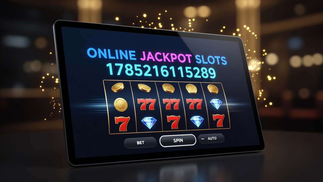 Online jackpot slots interface displaying progressive prize pools and reel animations on a digital platform