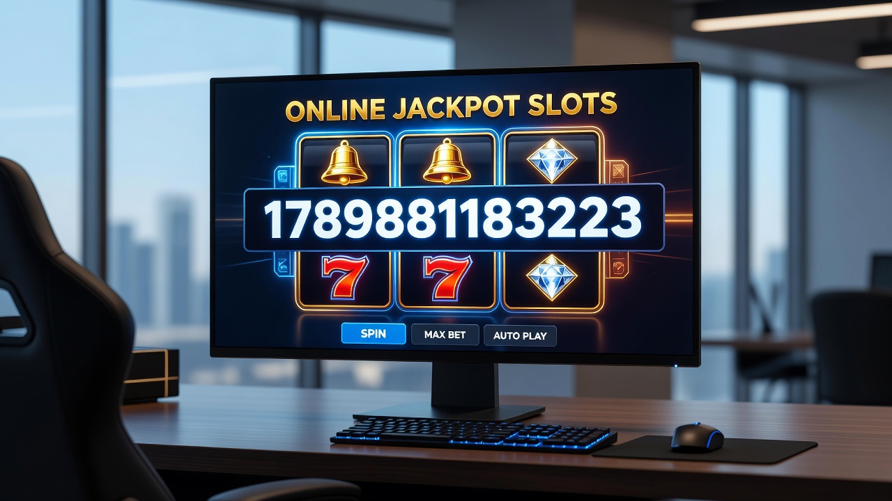 Mobile device displaying online jackpot slot game with live progressive counter
