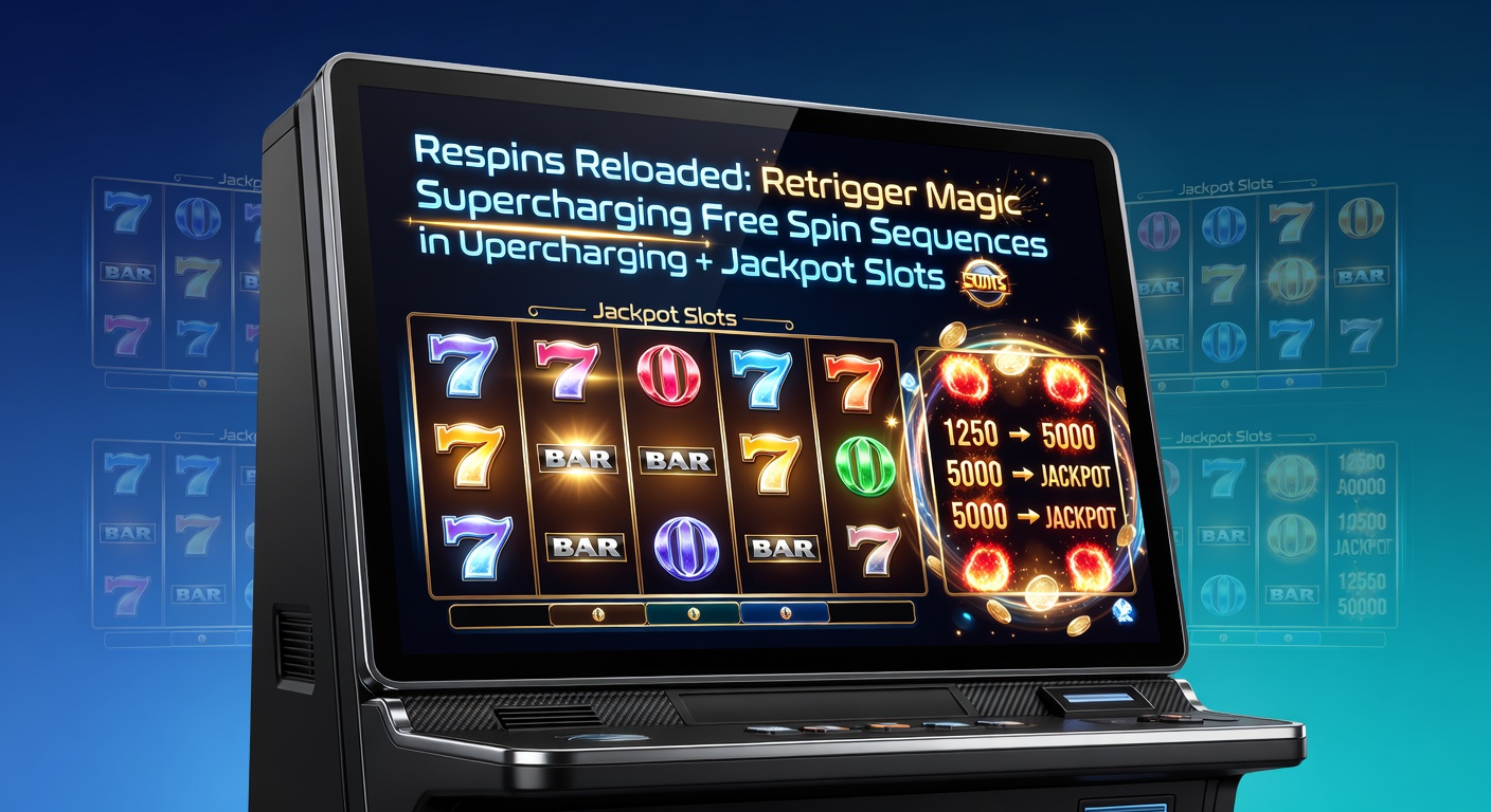 Vibrant slot reels displaying cascading respins and retrigger symbols igniting a jackpot sequence