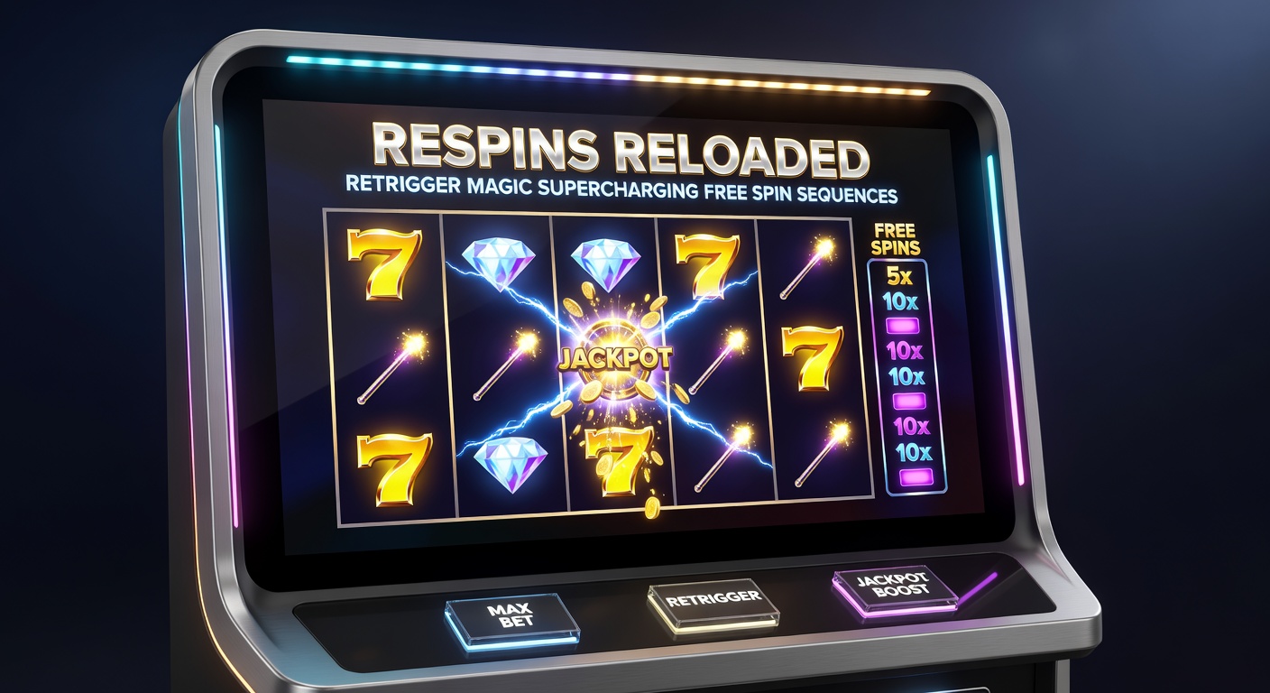 Dynamic close-up of slot screen showing retrigger symbols exploding during an extended free spin bonus round