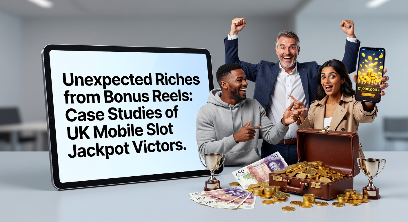 A vibrant mobile slot screen showing a bonus reel jackpot explosion with coins cascading down, capturing the thrill of an unexpected big win on a UK player's phone