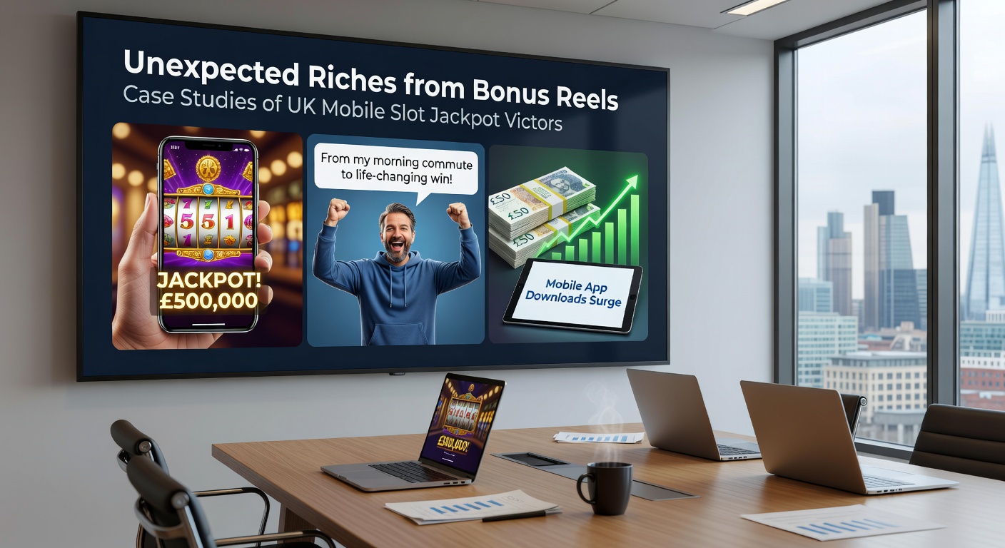 Close-up of a UK player's hand holding a smartphone displaying a massive bonus reel payout notification, with jackpot coins and celebratory animations bursting on screen